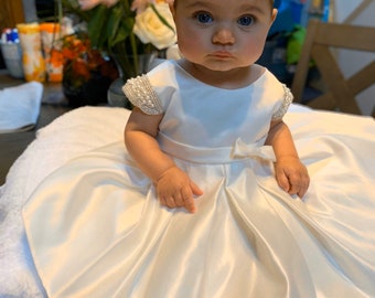 Vintage Christening Dress - Baby Girl Baptism Dress - White baby girl dress - white baptism dress - White Christening Dress Baby Girl Dress