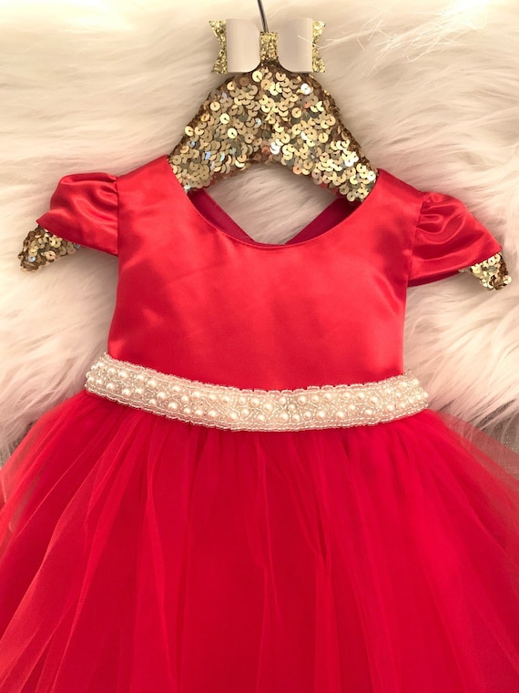Vestido de Navidad de la niña del bebé vestido de fiesta del | Etsy México
