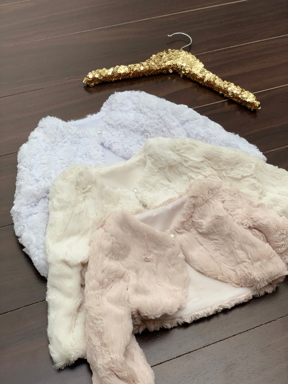 Baby Toddler Long Sleeve Fur Jacket Fur Shawl Cover Baby Faux