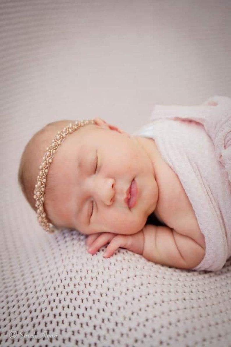 Vintage Rhinestone Pearl Baby Headband Vintage Flower Girl Etsy