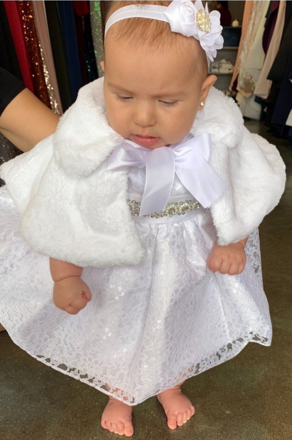 Baby / Toddler Fur Shawl Cover Baby Faux Fur Cape Baby Baptism Etsy