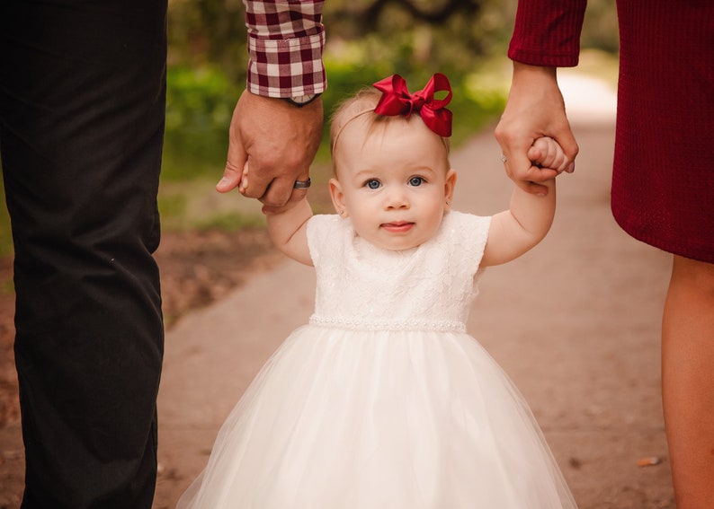 Baptism Baby Dress Pearl Baby Girl Dress Christening Gown White baby girl dress Ivory Baby dress Toddler christening dress