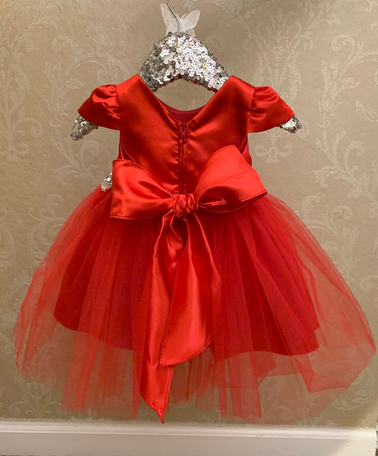 Red Baby Girl Dress Red Flower Girl Dress Navy Baby Girl Dress Etsy
