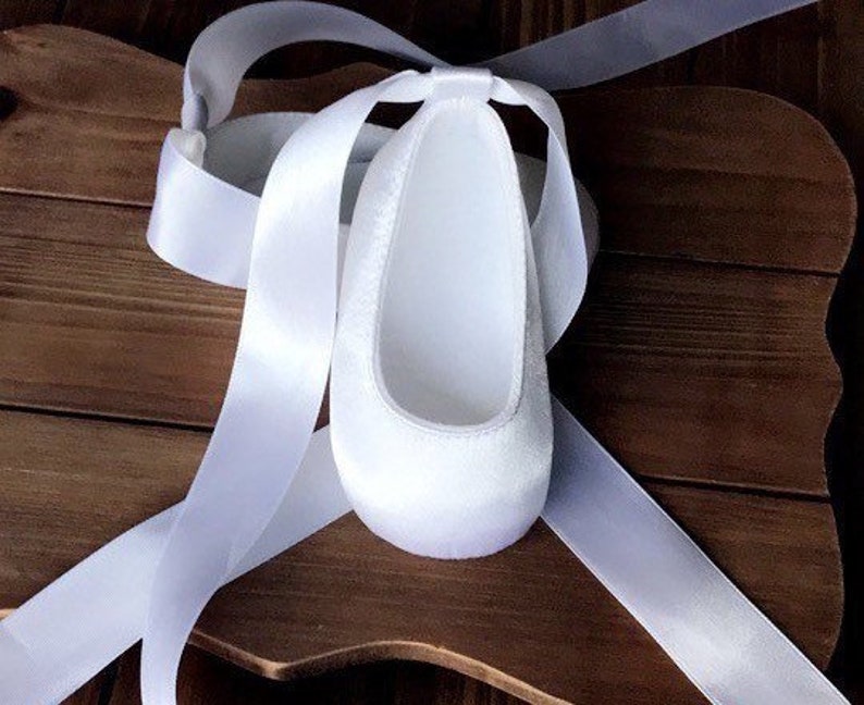 White Baptism Shoes Baby girl christening shoes Baby crib shoes and Booties Keepsake shoes baby shower gift Ivory baby girl booties walkers image 8