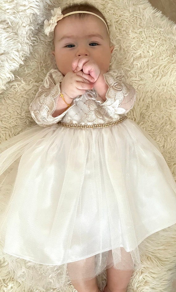Pyjama blanc tenue baptême bébé fille