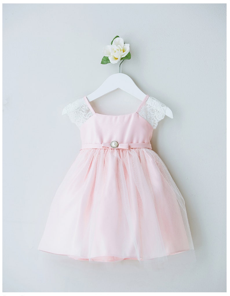 Pink Vintage Flower Girl Dress Blush Pink Baby Girl Dress Etsy