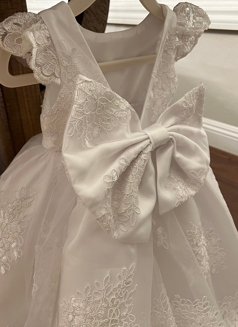 Christening Baby Gown Lace Long Baptism Gown Baby Girl Dress Etsy