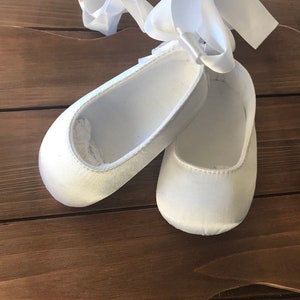 White Baptism Shoes Baby girl christening shoes Baby crib shoes and Booties Keepsake shoes baby shower gift Ivory baby girl booties walkers image 9