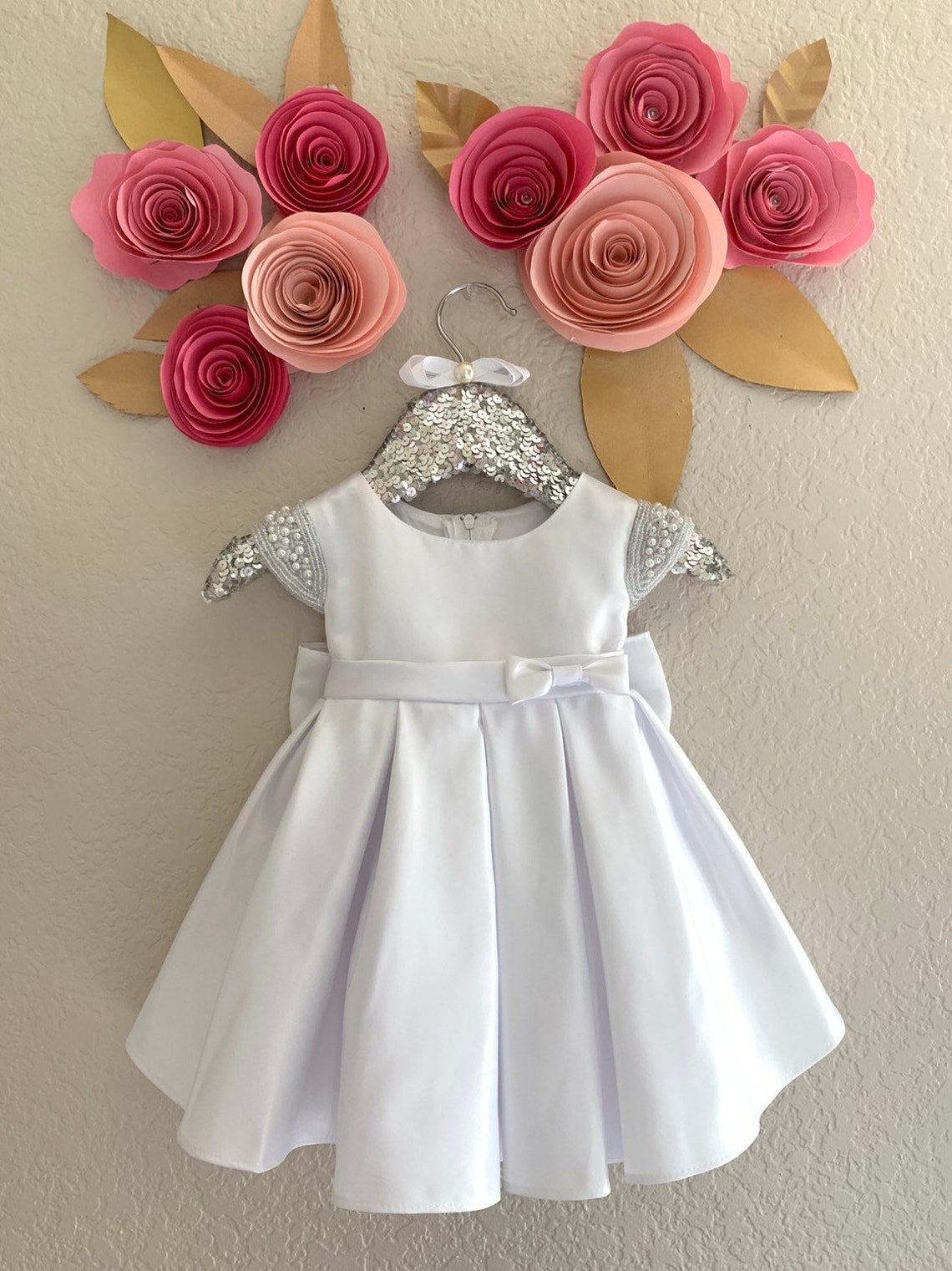 Vintage Baptism Dress Satin Baby Girl Baptism Dress White Baby Etsy