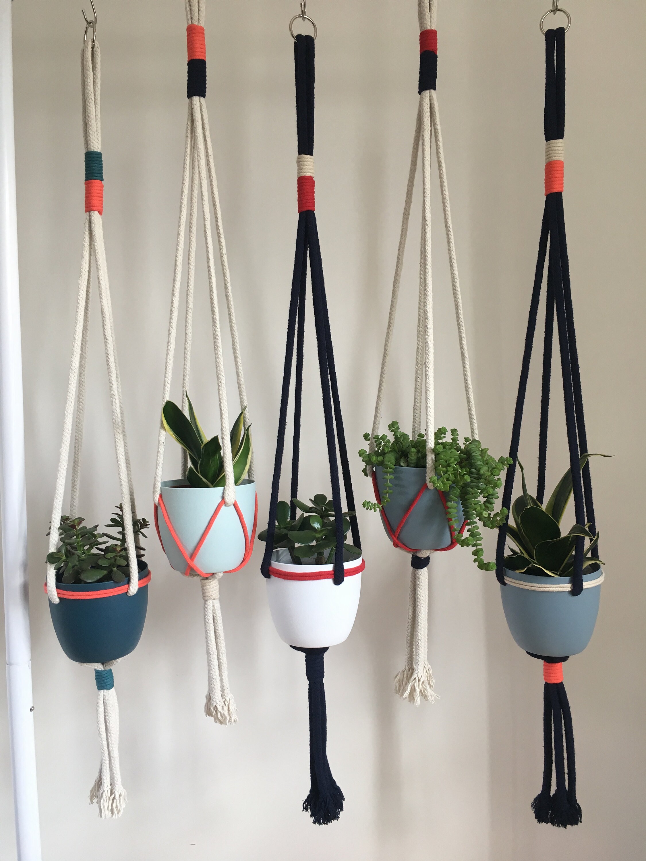 Rope Plant Hanger Including Pot Etsy