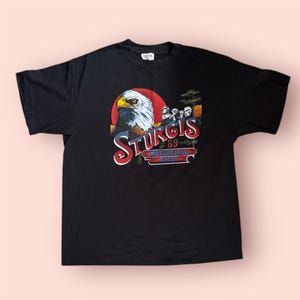 Vintage 1989 Sturgis Motorcycle Rally Tee: Mount Rushmore Eagle Graphic, Made in USA (XL)