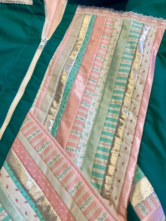 Vintage 1980s Handmade Patchwork Windbreaker – Em… - image 13