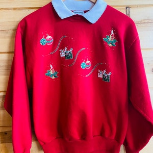 90s Collard Holiday Sweater