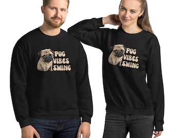 Sudadera con bordado de Pug: regalo unisex para amantes de los perros