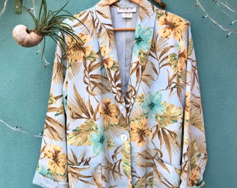 Vintage floral blazer / summer blazer / size S -  M / vintage summer jacket