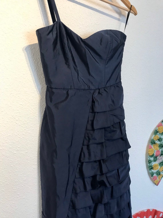 Moschino / 90's Silk Mix Pleated Evening Dress/ O… - image 6