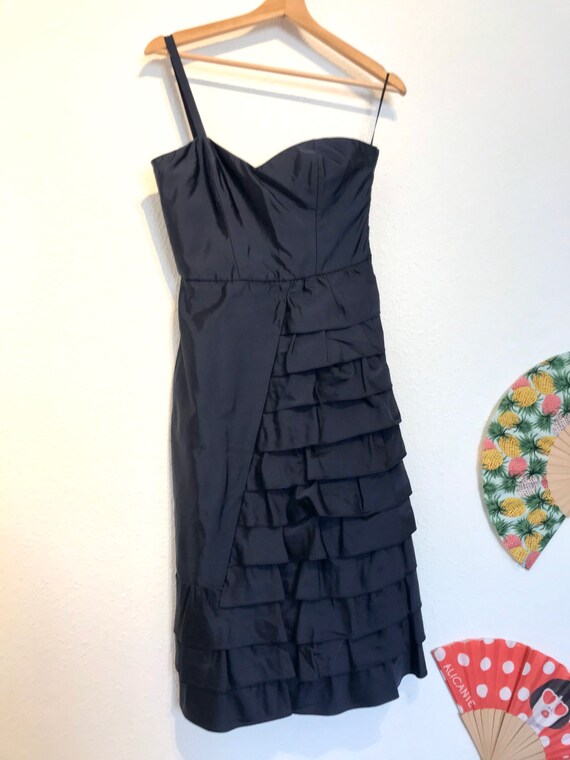 Moschino / 90's Silk Mix Pleated Evening Dress/ O… - image 3