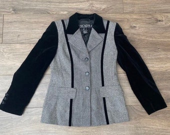 Vintage ESCADA Margaretha Ley Ermenegildo Zegna Wool & Cashmere Blazer Jacket / EU 36 / U.K. 8-10 /