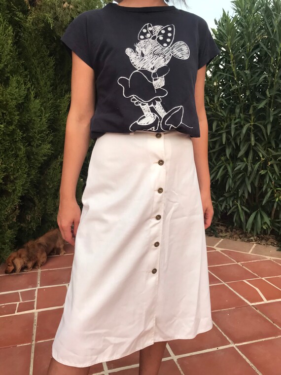 white denim midi skirt uk