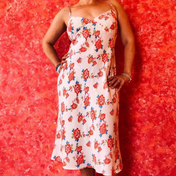 60's/70's Spaghetti Strap Floral Yellow Maxi Dress main image 0