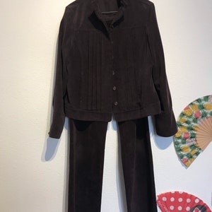 Vintage Brown Suit / 70s brown suit / womens corduroy suit / KALIKO Suit / size U.K. 14 / EU 42 image 10
