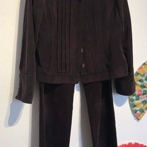 Vintage Brown Suit / 70s brown suit / womens corduroy suit / KALIKO Suit / size U.K. 14 / EU 42 image 1