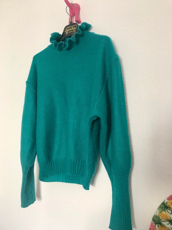 Vintage Green Jumper by C&A / Size U.K. 10 / EU 38 / Green Sweatshirt / Vintage  Sweatshirt / Roll Neck / Turtle Neck Jumper / Retro 