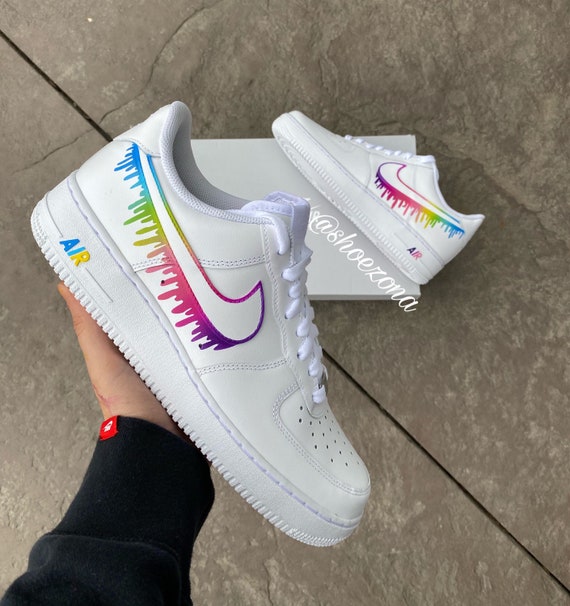 rainbow reflective drip air force 1