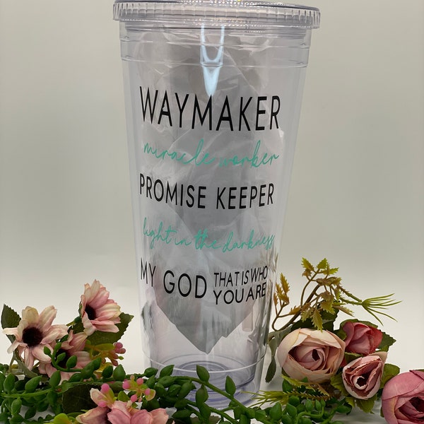 Christian Quote 32oz Travel Tumbler with Straw and Lid