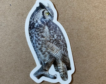 Die-cut Sticker: Great Horned Owl