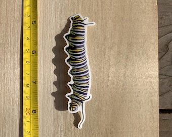 Die-cut Sticker: Monarch Butterfly Caterpillar