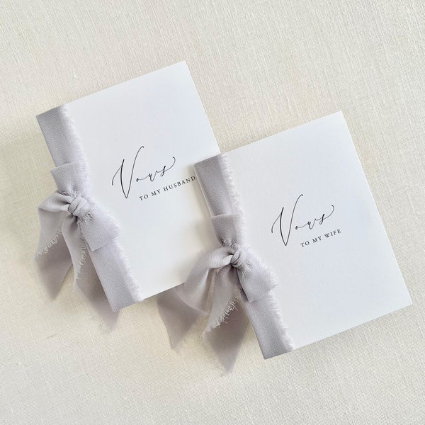 Wedding Vow Books Set of 2, Vows To My Husband and Vows To My Wife, Perfect for Wedding Day Of, Vow Renewals and Anniversaries