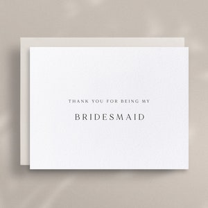 Thank You For Being My Bridesmaid, Bridesman, Maid/Matron/ Man of Honor, Flower Girl, House Party, Wedding Card