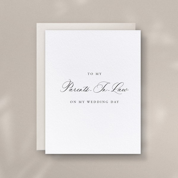 To My Parents-In-Law On My Wedding Day, Family Cards