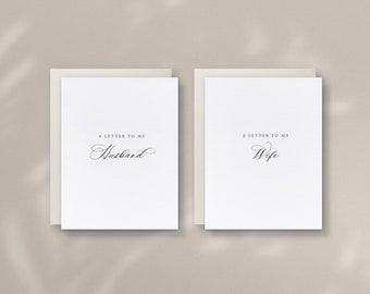 A Letter To My Husband and Wife, Wedding Couple Cards