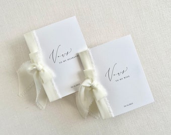 Custom Vow Books Set of 2, Vows To My Husband and Vows To My Wife, Perfect for Wedding Day Of, Vow Renewals and Anniversaries