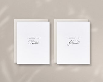 A Letter To My Bride and Groom, Wedding Couple Cards