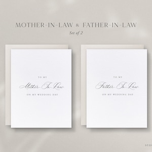 Mother-In-Law and Father-In-Law Wedding Day Cards, Set of 2