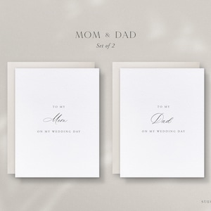 Mom and Dad Wedding Day Cards, Set of 2