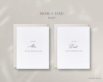 Mom and Dad Wedding Day Cards, Set of 2