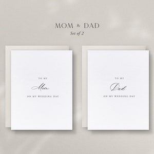 Mom and Dad Wedding Day Cards, Set of 2