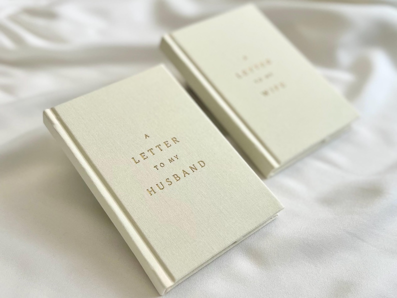 A Letter to My Husband and Wife | Modern Linen Wedding Vow Books image 5