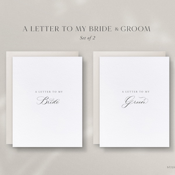 Bride and Groom Letters, Set of 2