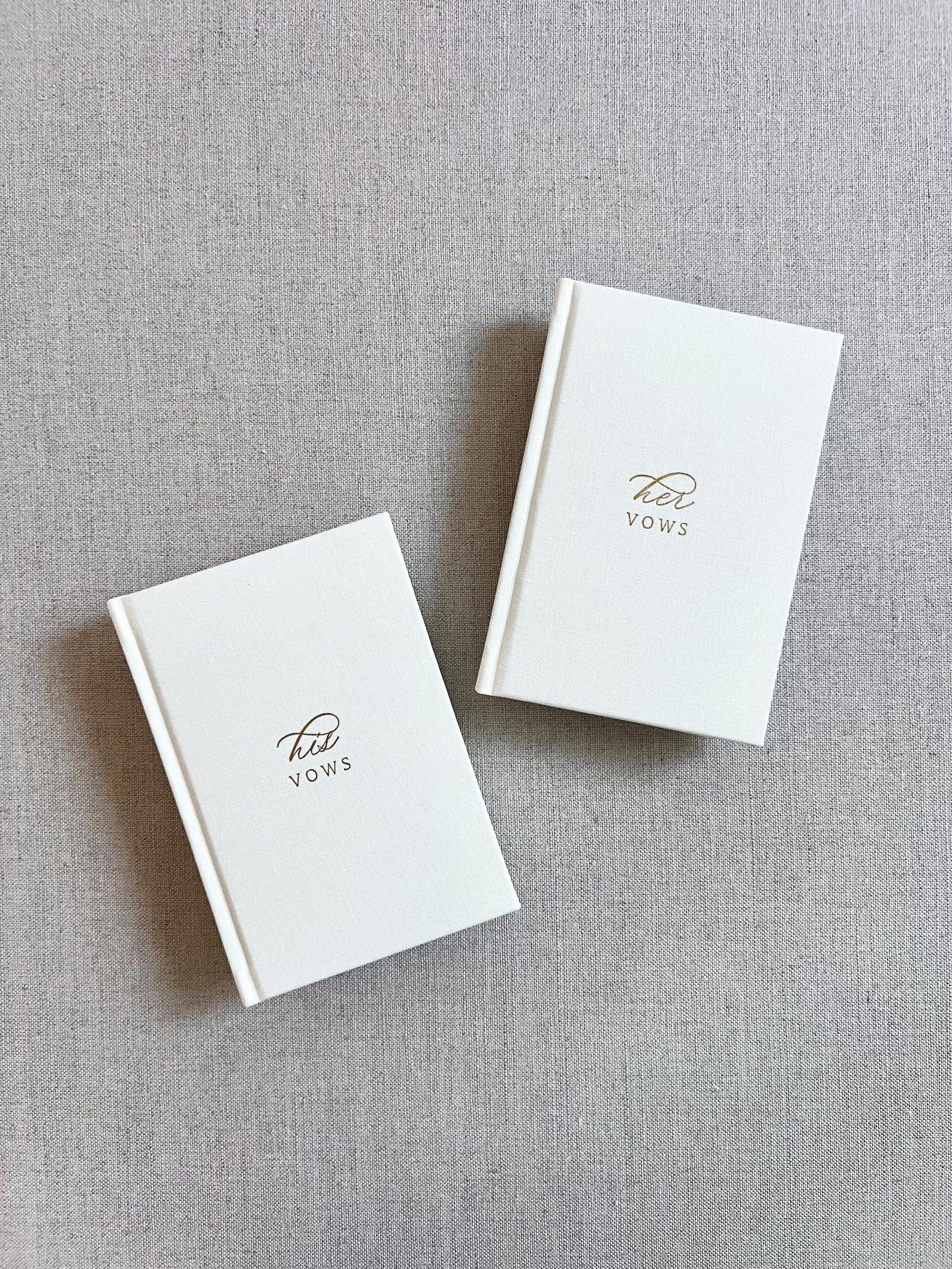His and Her Vow Books | Modern Linen Wedding Keepsake
