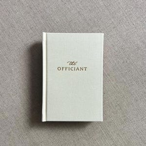 Wedding Officiant Script Book - Modern Minimalist Ceremony Guide, Linen Keepsake
