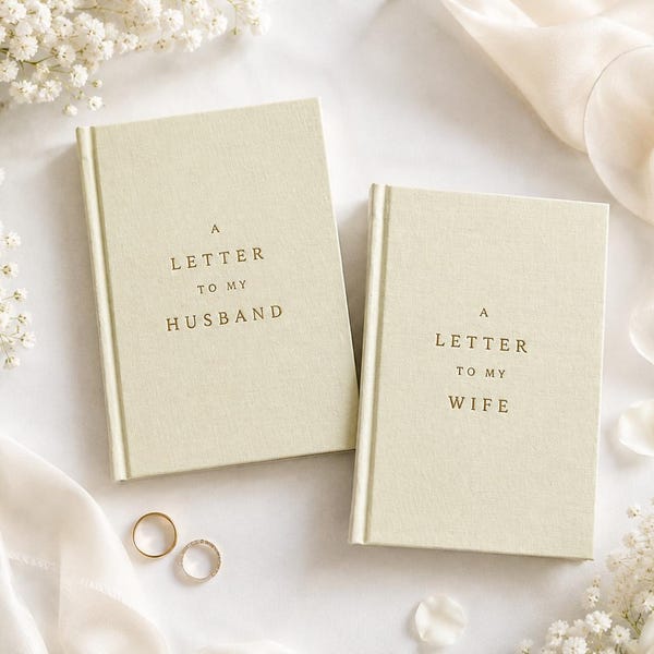 A Letter to My Husband and Wife | Modern Linen Wedding Vow Books