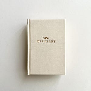 Wedding Officiant Script Book - Modern Minimalist Ceremony Guide, Linen Keepsake