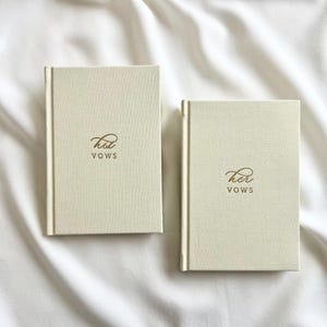 His and Her Vow Books | Modern Linen Wedding Keepsake