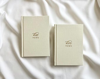 His and Her Vow Books | Modern Linen Wedding Keepsake