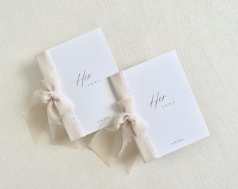 Custom Vow Books His and Hers, Set of 2, Perfect for Wedding Day Of, Vow Renewals and Anniversaries